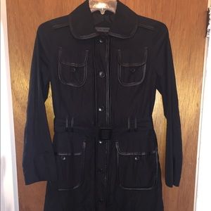 Via Spiga Black rain coat. Knee length.